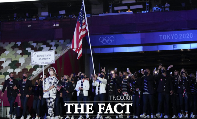 리우 올림픽에서 1위를 차치한 미국선수단.