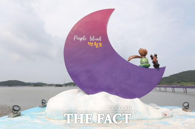 퍼플섬으로 유명한 신안군 반월도 포토존. /전남도 제공