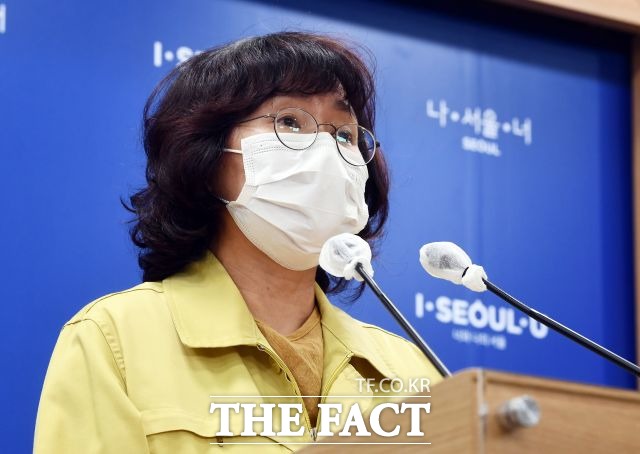 박유미 서울시 시민건강국장은 확진자 증가세가 계속되면 추가적인 방역대책을 마련하겠다고 밝혔다. /이동률 기자
