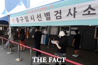  '끝없는 코로나 확산세' 검사 기다리는 시민들 [포토]