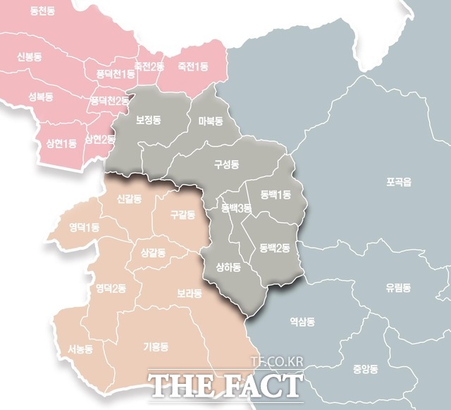 용인시 기흥구를 두개의 구(區)로 분리하는 안에 대해 는 기흥구 주민 3명 중 2명이 찬성하는 것으로 나타났다./용인시 제공.