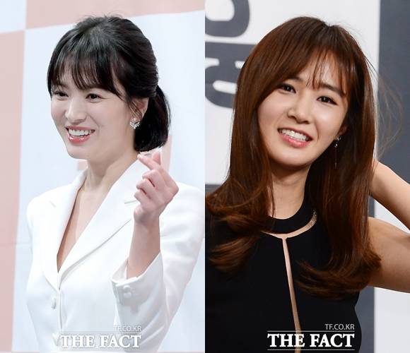 배우 송혜교(왼쪽)와 소녀시대 유리가 따뜻한 마음을 전했다. /더팩트 DB
