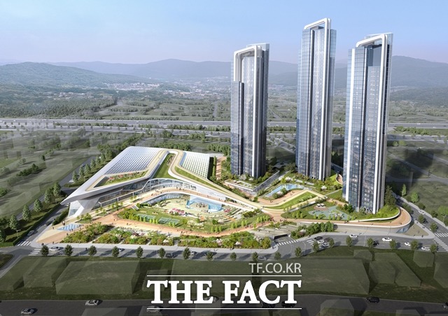 충남 천안시는 오룡지구 민·관협력형 도시재생리츠사업 우선협상 대상자로 계룡건설 컨소시엄을 선정했다. 사진은 오룡지구 민관협력형 도시재생리츠사업 조감도. / 천안시 제공
