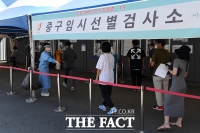  코로나 검사 기다리는 시민들 [포토]