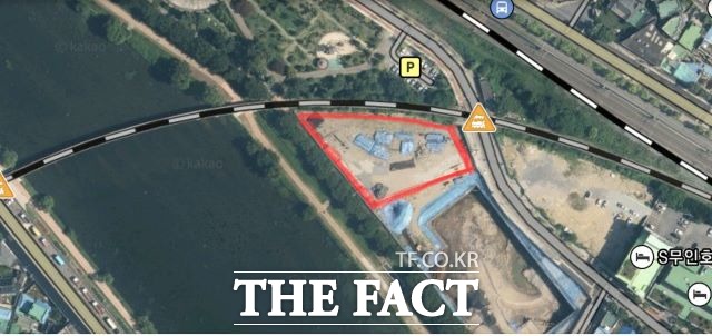 순천시가 조곡동 204-2 일대에 지을 예정인 행복주택 건설 예정 부지./ 위성항공 사진 캡쳐물.