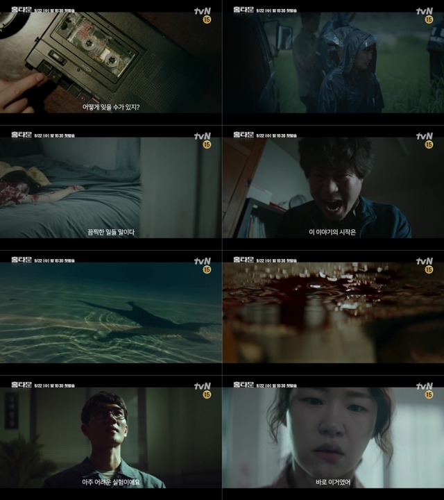 배우 유재명 한예리 엄태구의 압도적 포스를 담은 tvN 새 수목드라마 홈타운 예고 영상이 공개됐다. /tvN 영상 캡처