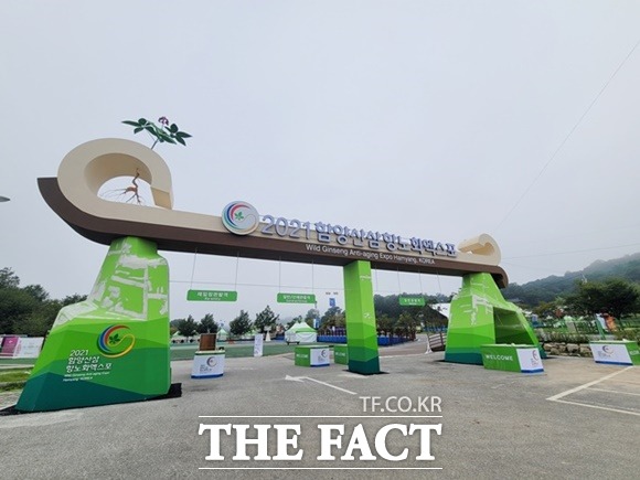 2021함양산삼항노화엑스포가 10일 지역풍물패의 흥겨운 풍물을 시작으로 대단원의 문을 연다./함양군 제공