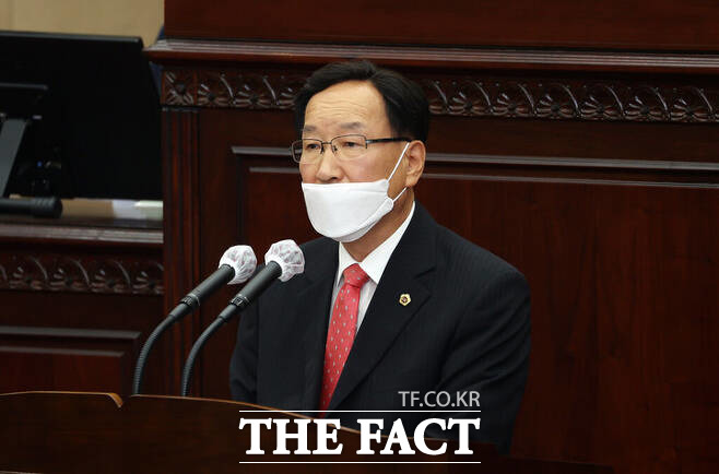 특혜 의혹을 제기한 박우양 충북도의원. / 충북도의회 제공