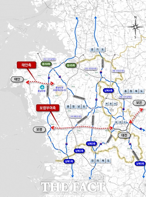 국가도로망 종합계획에 반영된 도로망 현황 / 충남도 제공