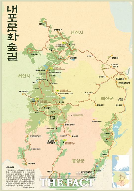 내포문화숲길 전체 지도 / 충남도 제공