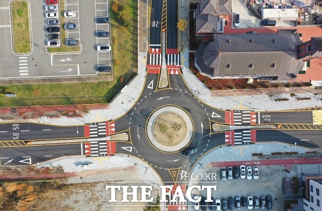 오송읍 만수성당 회전교차로. / 청주시 제공