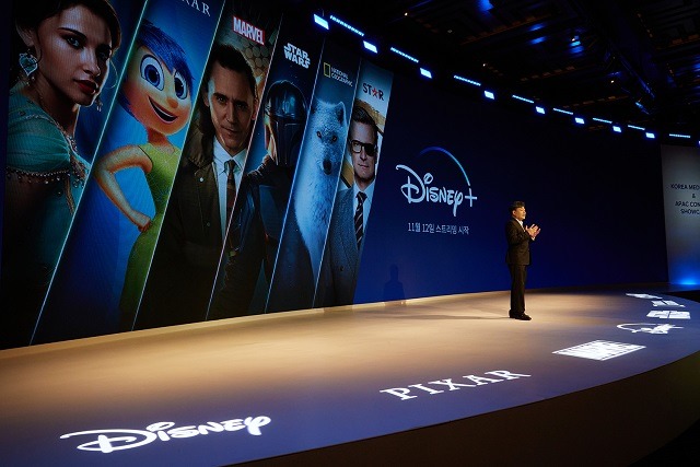 오상호 월트디즈니컴퍼니코리아 대표가 지난 10월 14일 디즈니+ 런칭 관련 코리아 미디어 데이를 열고 비즈니스 전략과 콘텐츠에 대해 설명하고 있다. /디즈니+ 제공