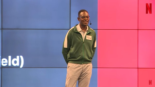 딘 가필드 넷플릭스 정책총괄 부사장(사진)이 망 사용료 논란에 기존 입장을 고수했다. /넷플릭스 기자간담회 유튜브 영상 캡처