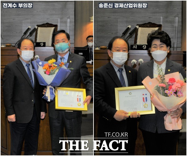 전북 순창군의회는 전계수 부의장과 송준신 경제산업위원장이 8일 지방의정봉사상을 각각 수상했다고 밝혔다. /순창군의회 제공