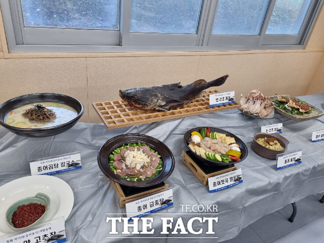 종어를 활용한 종어곰탕 칼국수, 종어 금중탕, 종어젓국 맑은탕, 반 건조 종어 ./부여군 제공