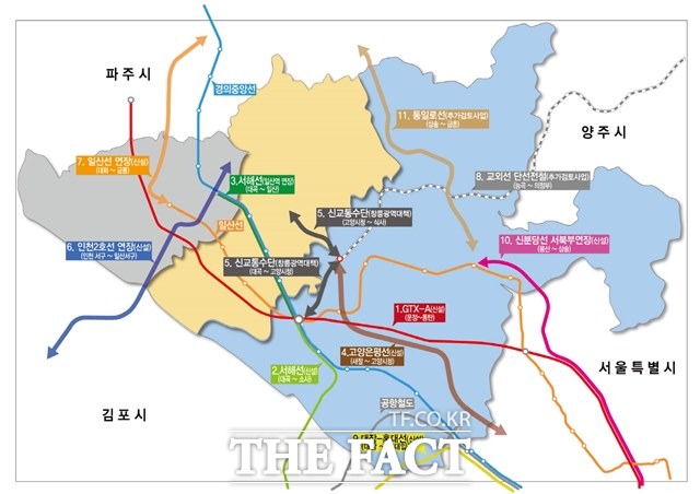 제4차 국가철도망 구축계획에 따라 고양시의 철도교통망이 대폭 늘어난다./고양시 제공