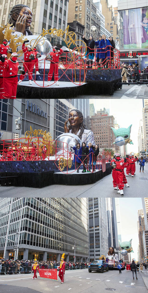 걸그룹 에스팍 25일 미국 최대 규모의 추수감사절 축제 Macy’s Thanksgiving Day Parade에 참석해 분위기를 뜨겁게 달궜다. /SM 제공