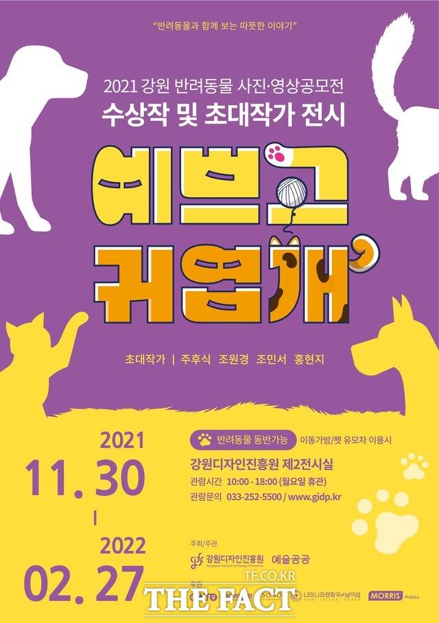 반려동물과 함께 관람할 수 있는 예쁘고 귀엽개展 전시회 포스트 /강원디자인진흥원 제공