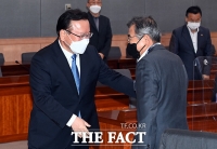  문길주 위원장과 인사하는 김부겸 국무총리 [포토]