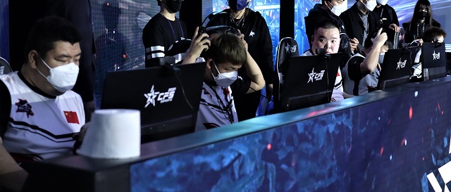 CFS 2021 그랜드 파이널에 참가해 경기를 펼치고 있는 바이샤게이밍 /스마일게이트 제공