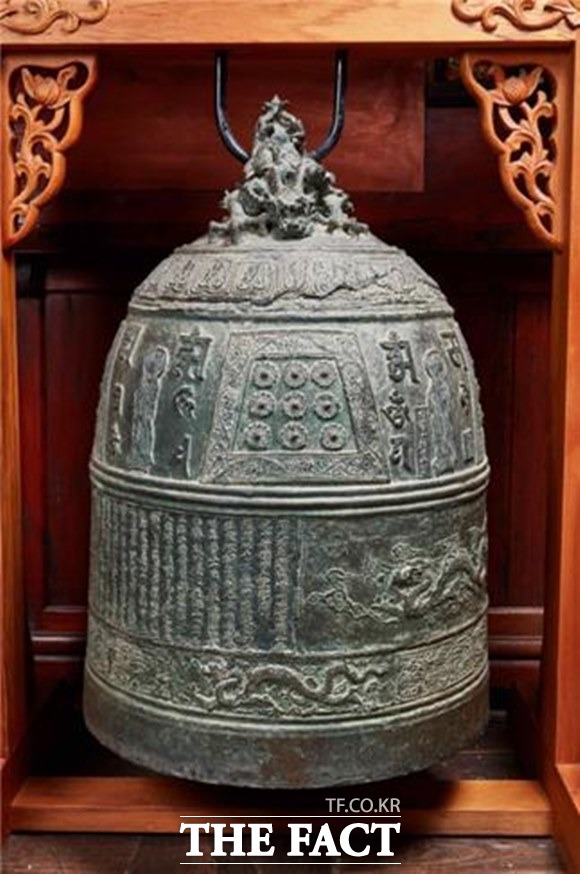 파주시는 17세기 대표적 동종인 고령산 보광사 ‘숭정칠년명 동종’의 문화재(보물)승격을 추진한다./파주시 제공