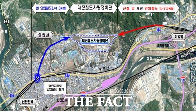 대전차량기술단 인입철도 이설사업 현황 / 대전시 제공