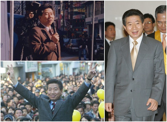 노무현 전 대통령은 2002년 후보 시절 김수환 추기경을 방문한 자리에서 하느님을 믿느냐는 질문에 끝까지 확답을 회피한 이유에 대해 거짓말을 하면 고통스럽다는 말을 남겼다./ 더팩트DB· 노무현 재단 제공