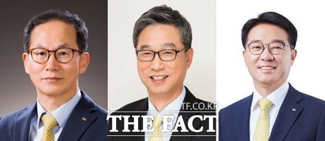 KB금융지주가 3인 부회장 체제를 구축했다. 왼쪽부터 양종희 KB금융지주 부회장, 허인 KB국민은행장, 이동철 KB국민카드 사장의 모습이다. /KB금융지주 제공