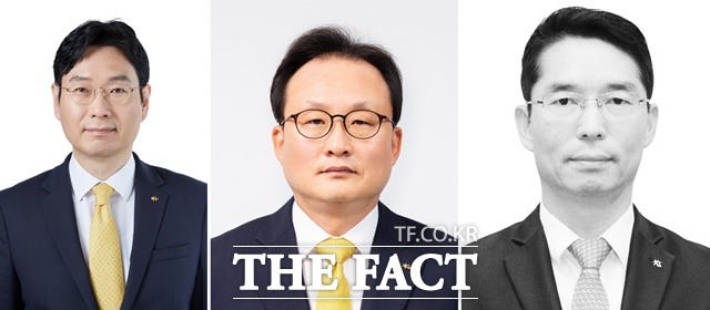 대추위는 KB국민카드 신임 대표이사 후보로 이창권(왼쪽) KB금융지주 CSO/CGSO를 추천했으며, KB생명보험 대표자리에는 이환주(가운데) KB금융지주 CFO를, KB저축은행은 허상철 KB국민은행 스마트고객그룹대표를 추천했다. /KB금융지주 제공