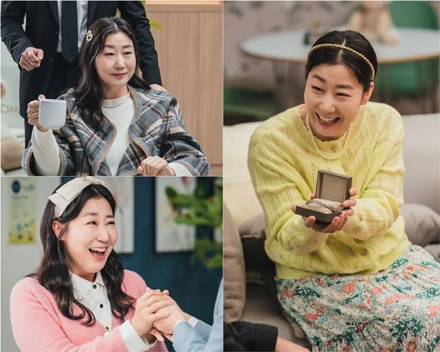 티빙 오리지널 내과 박원장 라미란의 스틸 컷이 공개됐다. 라미란은 사모림 역을 맡아 이서진과 부부 케미로 웃음을 선사할 계획이다. /티빙 제공