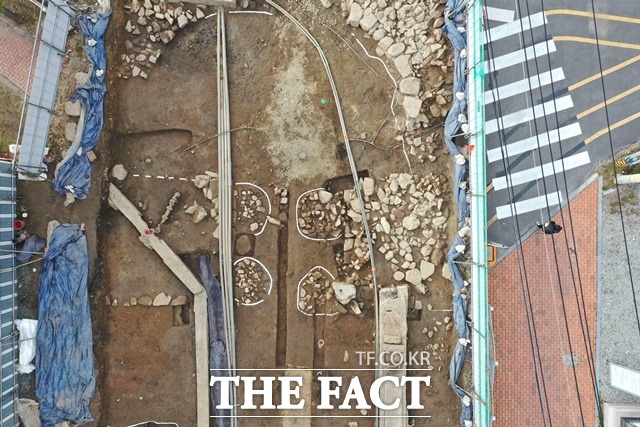 홍주읍성 서문지 발굴조사지 전경. /홍성군 제공