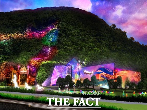 영종국제도시 송산 미디어파사드 연출 /사진=인천경제청 제공