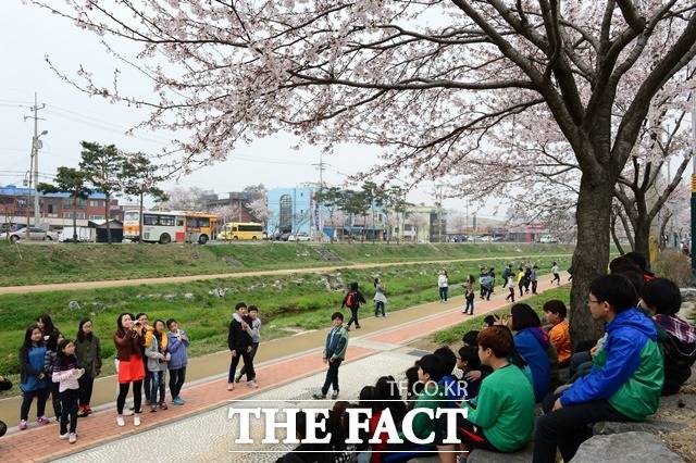 친수공간 조성 후 홍성천 모습. /홍성군 제공