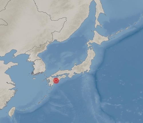 22일 오전 1시 8분경 일본 규슈 해상에서 규모 6.4의 지진이 발생했다고 기상청은 전했다. /기상청 제공