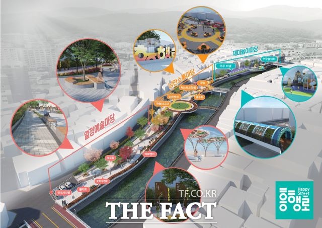 고흥군은 구도심인 남계마을에 노후 주택을 제거하고 쉼터광장을 조성하고 거리정원 조성, 인도교, 조형물 시설 등 어울리마당을 조성한다. /고흥군 제공