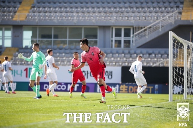 벤투호의 신 해결사 조규성이 1일 시리아와 2022 카타르 월드컵 아시아 최종예선 A조 8차전에 황의조와 투톱으로 선발 출격한다./KFA 제공