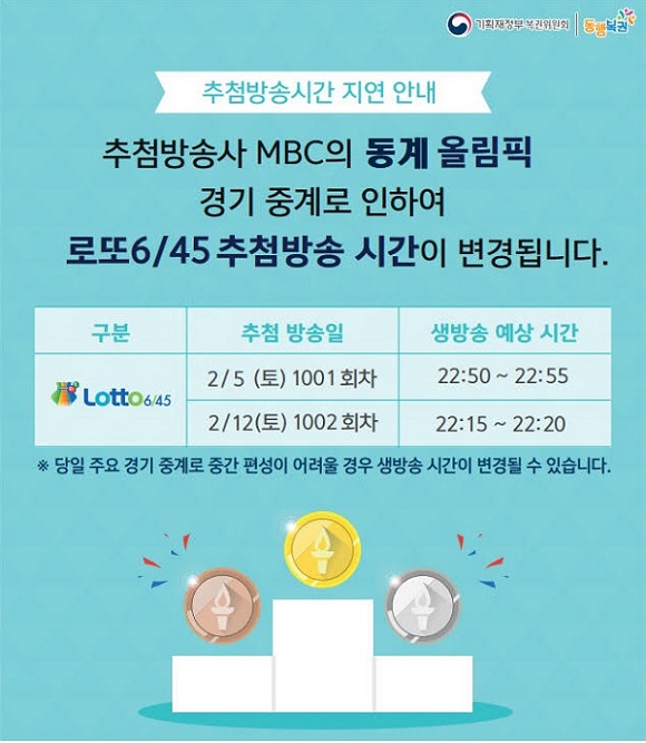 동행복권은 베이징 동계올림픽의 주요 경기의 중계방송으로 로또복권 추첨 방송 편성이 어려울 경우 경기 방송 종료 후 진행된다고 4일 밝혔다. /동행복권 제공