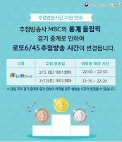  베이징 동계올림픽 기간, 로또복권 추첨 시간 변동 예상 회차는?