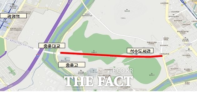 충훈터널 약도./ 안양시 제공