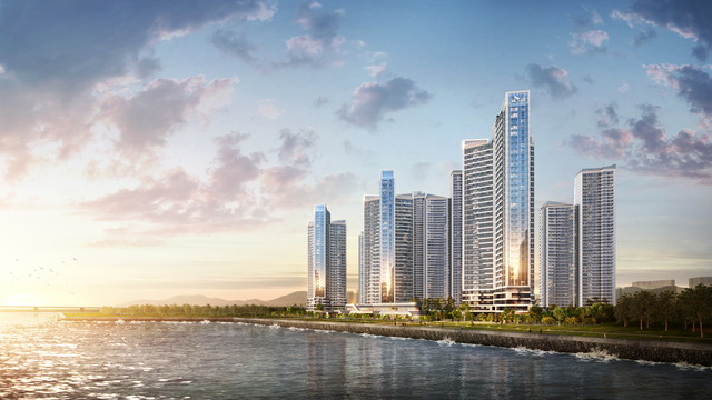 송도 럭스오션 SK뷰 1순위 평균 청약 경쟁률이 4.18대 1을 기록했다. 사진은 송도 럭스오션 SK뷰 투시도. /SK에코플랜트 제공