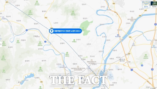 세종시 전동산업단지 위치도. / 원지도 출처=네이버