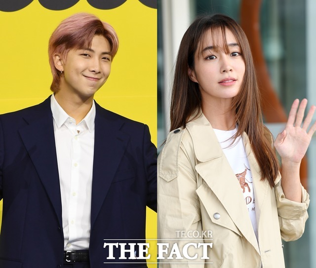 방탄소년단 RM과 배우 이민정이 황대헌의 금메달을 축하했다. /더팩트 DB