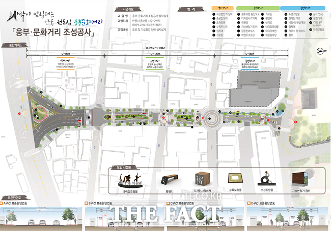 안동시가 26억원을 들여 조성하는 웅부 문화거리조성사업 조감도/안동=이민 기자