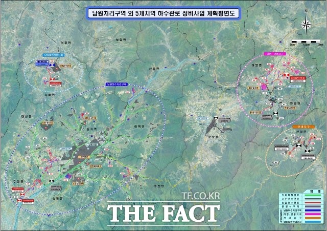 남원시는 2024년까지 남원시 일원(주생면, 사매면, 인월면, 아영면, 산내면)에 총사업비 461억원의 예산을 투입, 신규 하수관로 정비사업을 추진하고 있다고 18일 밝혔다. /남원시 제공