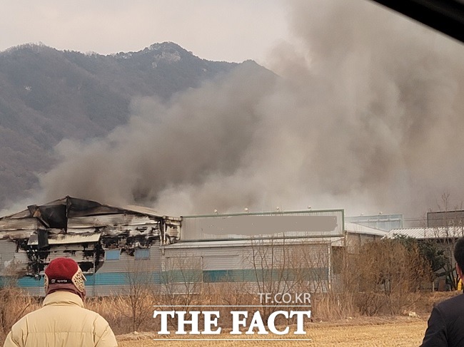 상주시 인평동 한 곶감공장서 불이나 12억원의 재산피해가 났다./상주=이민 기자