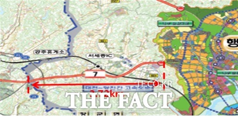 36번 국도 세종시 장군면 봉안리 41~하봉리 19-2 구간 태양광발전사업 대상지 위치도 / 행복도시건설청 제공