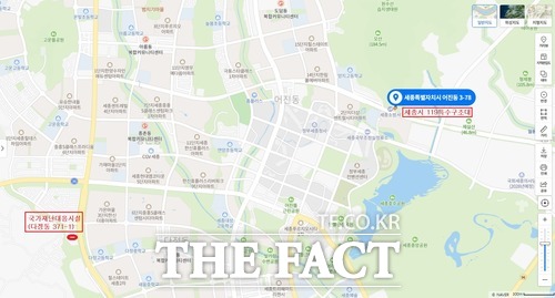 ‘세종 119특수구조대 청사와 국가재난대응시설 위치도 / 원지도 출처=네이버