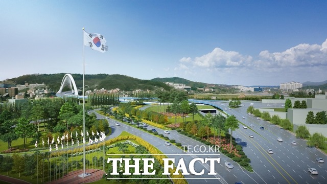 천안IC에 조성될 오픈스페이스 도시 바람길 숲 조감도. / 천안시 제공