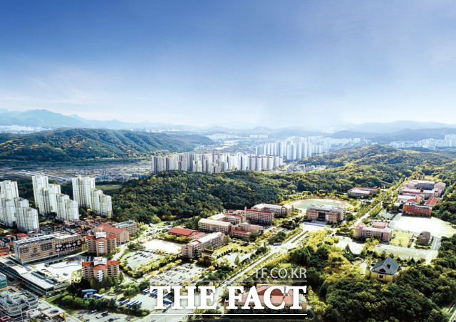 하늘에서 내려다본 목원대학교 전경./목원대 제공