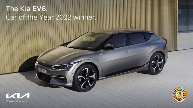 기아 전용 전기차 EV6는 기아는 지난달 28일(현지시간) 스위스 제네바에서 열린 2022 유럽 올해의 차 온라인 시상식에서 한국 브랜드 최초로 올해의 차를 수상했다. /기아 제공